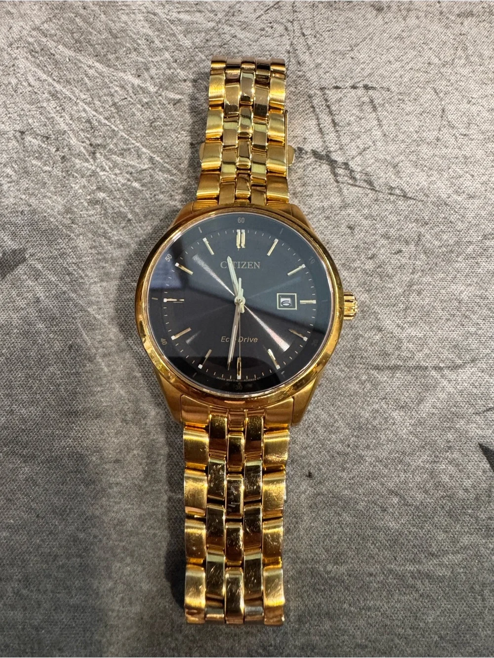 Citizen Gold-Tone Bracelet Watch with Black Dial